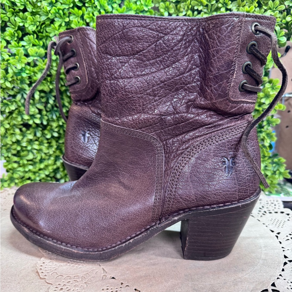 Frye Womens Carmen Short Back Lace Ankle Boots
